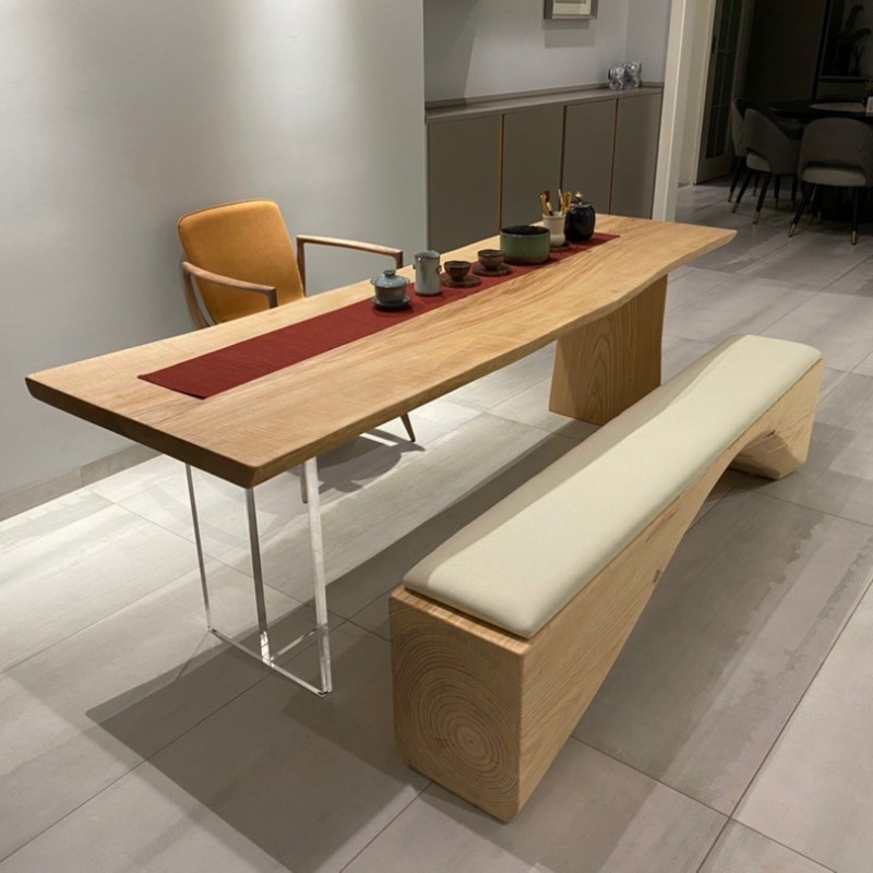 Office Furniture And Desks - Table flottante nordique en bois massif