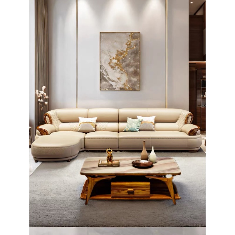 Office Furniture Luxury - Nouveau canapé d'angle en cuir d'ébène