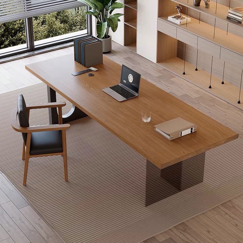 Office Furniture And Desks - Bureau flottant en bois et acrylique