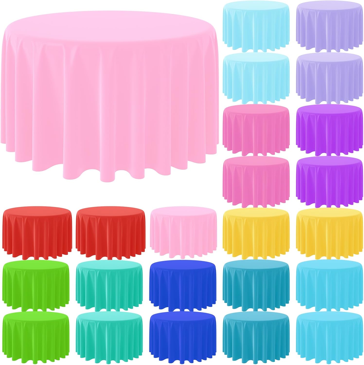 Conference Table Round - Nappe ronde jetable de couleur unie,