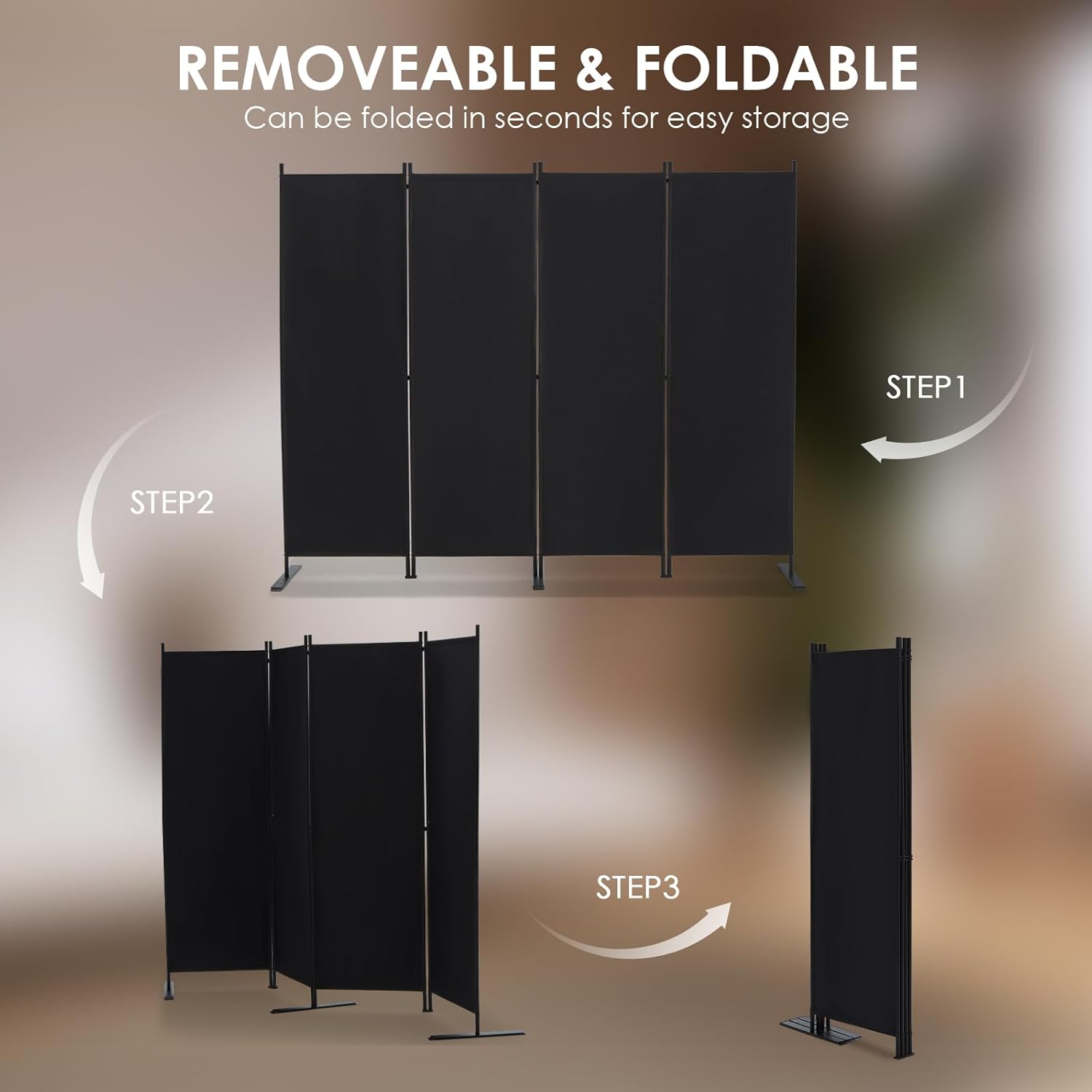 Paravent pliant à 4 panneaux d - Partition Screen Divider avis et prix