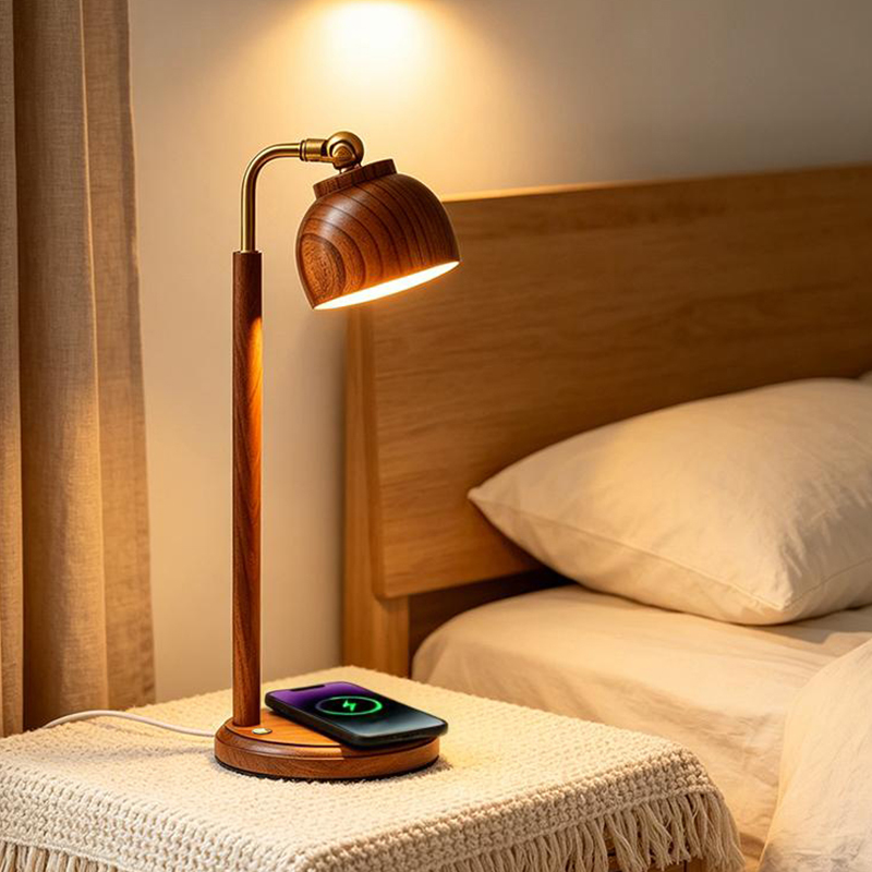 Lampe de table en noyer avec c - Conference Table Round avis et prix